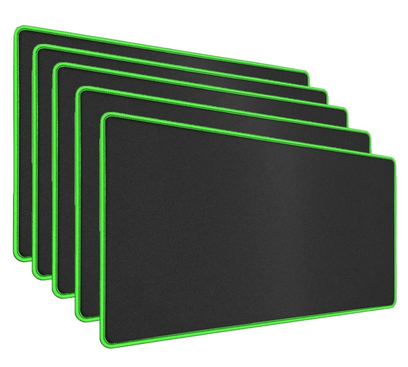 WiredCom® Large Size Gaming Mouse Pad with Stitched Embroidery Edge, Premium-Textured Mouse Mat, Non-Slip Rubber Base Mousepad for Laptop Computer (600mm x 300mm x 2mm)