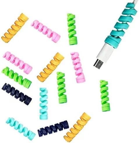 WiredCom® Charger Cable Saver Protector Spiral Tube Wire Management Organizer Protective Cord Sleeve for All Cell Phones, Computers and Charger