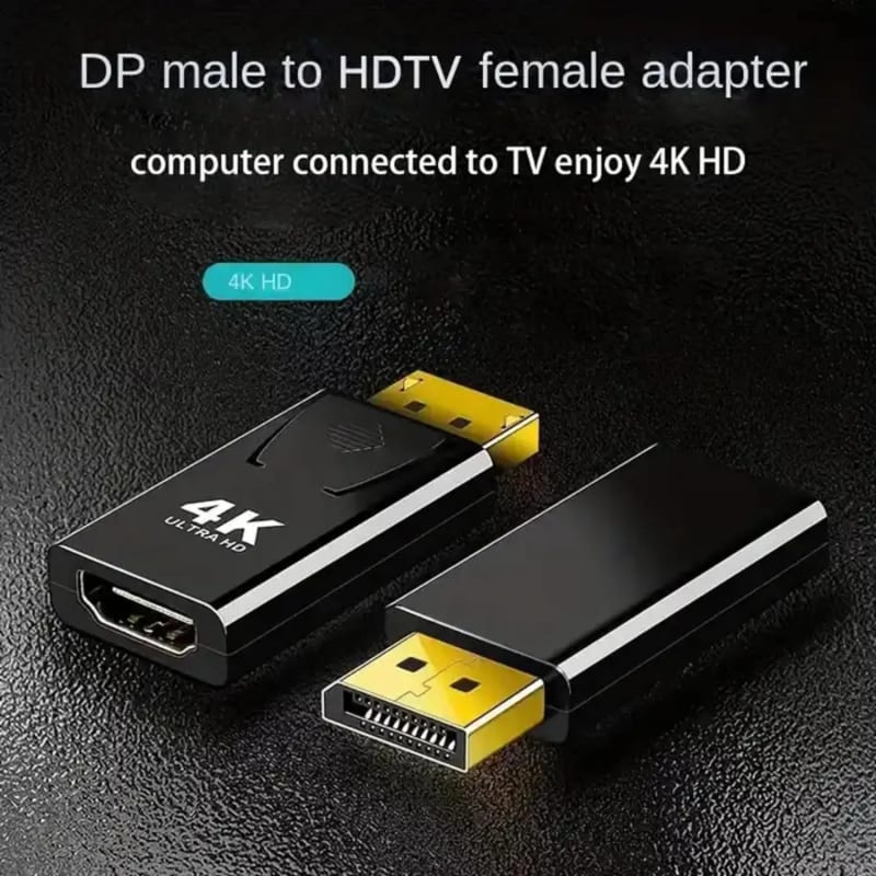 WiredCom 1080P DP to HDMI Adapter, DisplayPort Male to HDMI Female Converter ( Black )