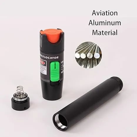 WiredCom® Fiber Visual Fault Locator 30mW 30KM, VFL Fiber Optic Cable Tester Meter, Red Light Pen Tester Adapt LC/FC/SC/ST Interface, Fiber Network Cable Test Kit Fiber Light Source Testers