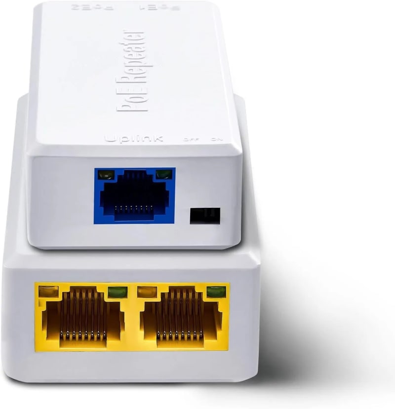 WiredCom® Poe Extend Swtich Repeater, Supports IEEE802.3af/at, Plug-and-Play, Cascade 2-3 Times, No Power Required. Distance Extend 100M (328ft)