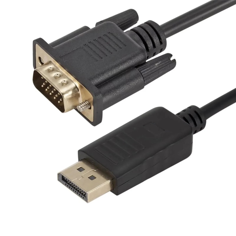 AdzMozi® DisplayPort to VGA Cable, DP to VGA Gold Plated DP Male to VGA Male Cord For Monitor, Projector, Desktop, Laptop, PC, HDTV