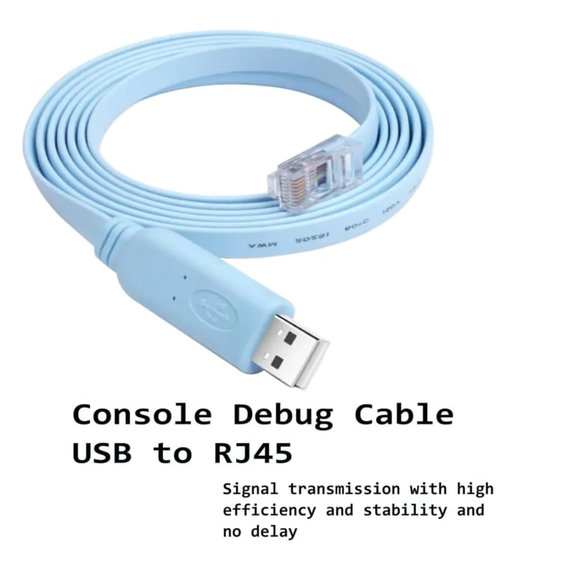 WiredCom USB to RJ45 Console Cable Serial Adapter Converter for Debugging Routers, Switches, Light Blue,