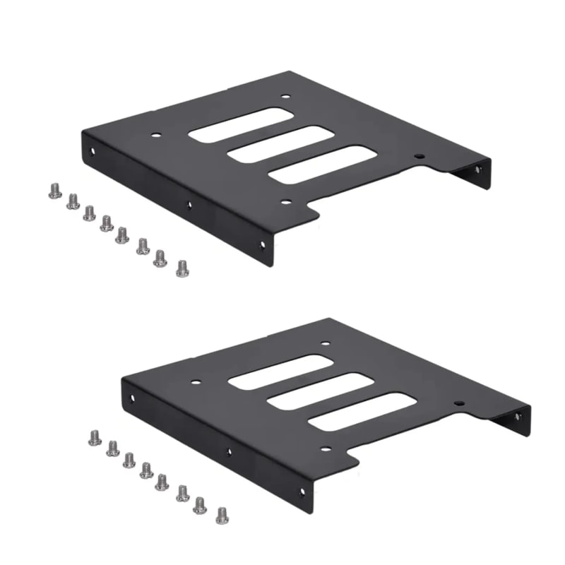 WiredCom® 2Pcs 2.5" to 3.5" Bay SSD/HDD Hard Disk Drive Internal Hard Drive Holder Metal Mounting Tray