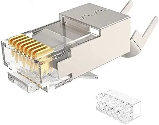 WiredCom® Cat7 rj45 connector, (50 Pcs) RJ45 shielded connectors cat7, 8P8C FTP STP Network Plug Connector for CAT5E CAT6 CAT7 Stranded Cable (50 Pack)