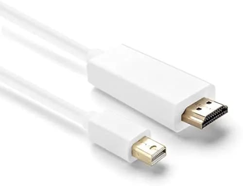 WiredCom® Mini DP To HDMI, DisplayPort/Thunderbolt to HDMI Cable for Surface Pro, MacBook Pro, iMac, Mac Mini (1.8 m) - White