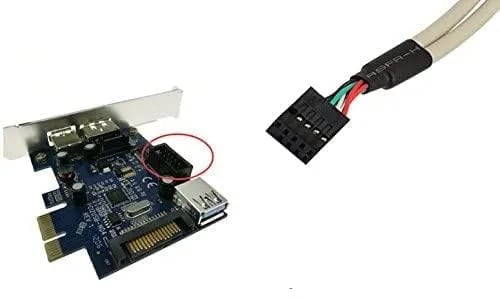 WiredCom® 2 Port USB 2.0 Motherboard Rear Panel Expansion Bracket to IDC 9 Pin Motherboard USB Cable Host Adapter