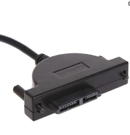 USB 2.0 to Slimline SATA 7+6 Pin 13-Pin Laptop CD/ROM Optical Drive Adapter, Support Slim only SATA Laptop Drive, DVD RAM DVD-RW, DVD ROM