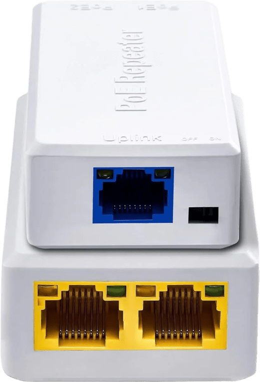 WiredCom® Poe Extend Swtich Repeater, Supports IEEE802.3af/at, Plug-and-Play, Cascade 2-3 Times, No Power Required. Distance Extend 100M (328ft)