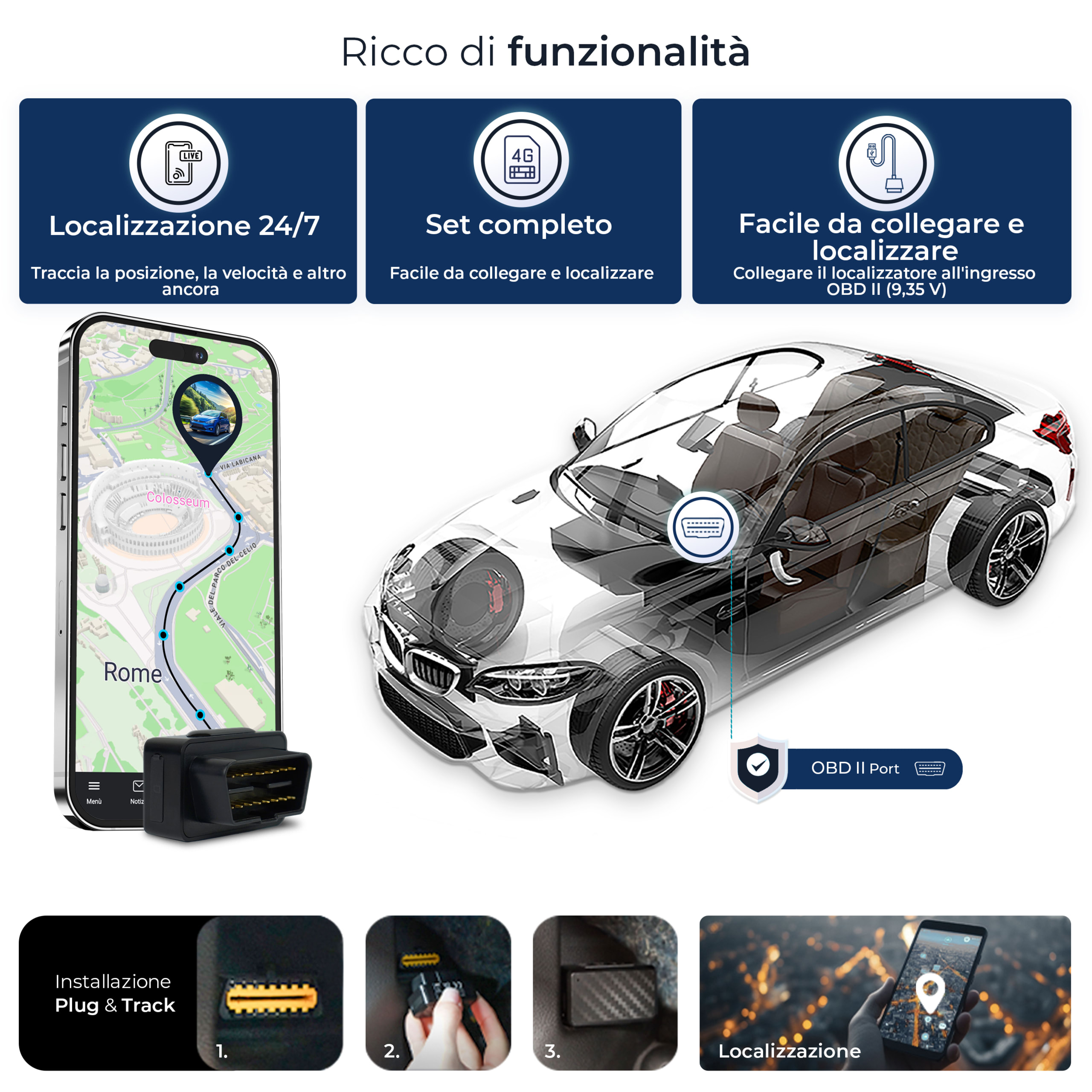 Salind 08 4G — collega alla porta OBD-II, nessun cablaggio, installazione 30 secondi