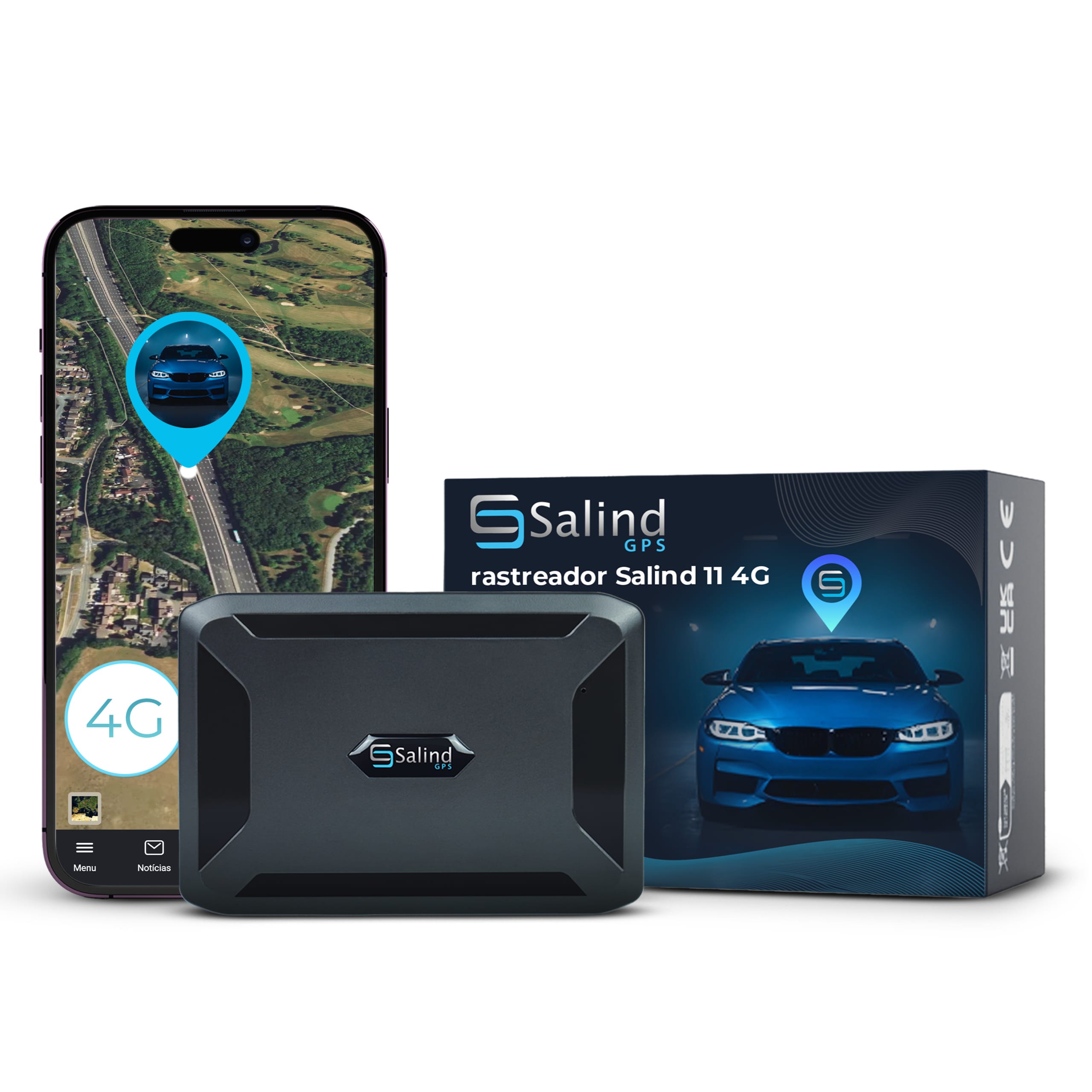 Salind 11 4G — rastreador GPS magnético a bateria, vista frontal