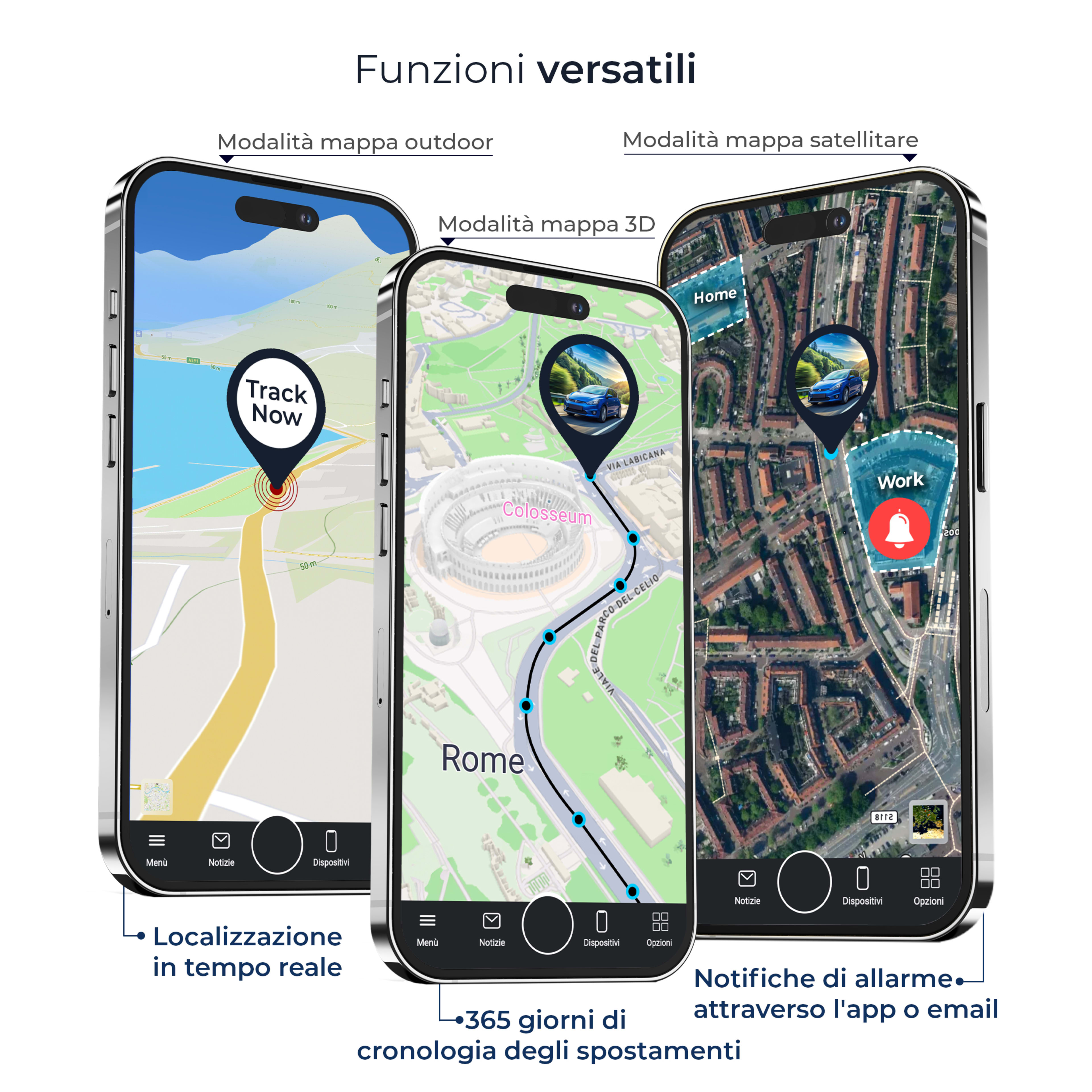 Salind 20 4G nell'app FINDER Portal — tracciamento live e allarmi