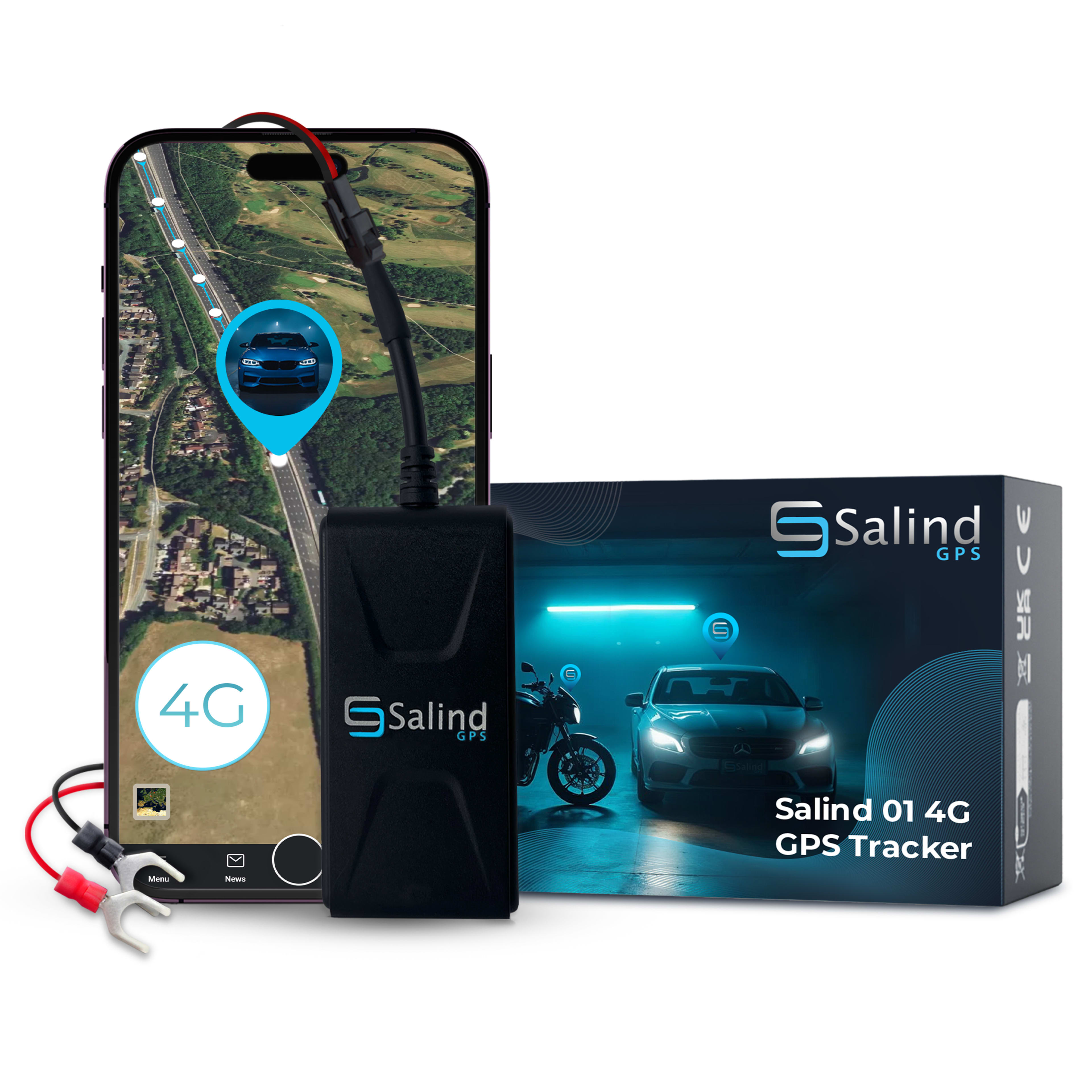 Salind 01 4G — hardwired GPS tracker, front view