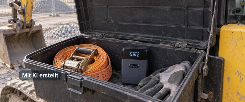 Salind 11 4G 2.0 Xtreme in der Werkzeugkiste eines Minibaggers