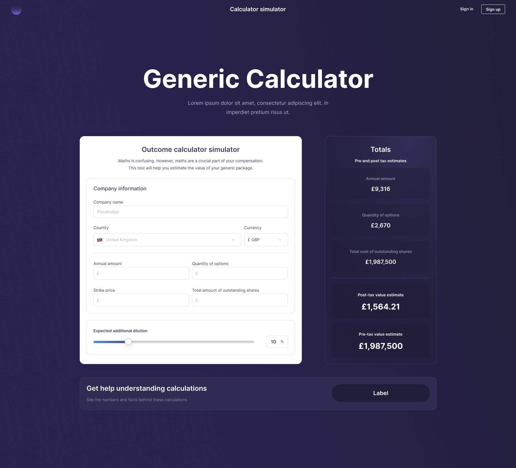 Generic Calculator Simulator preview