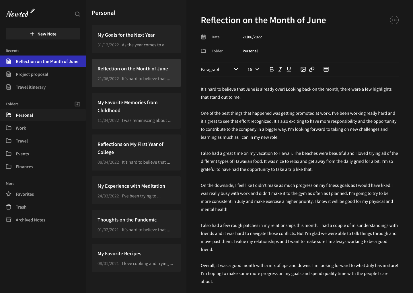 Notion Style Notes App preview