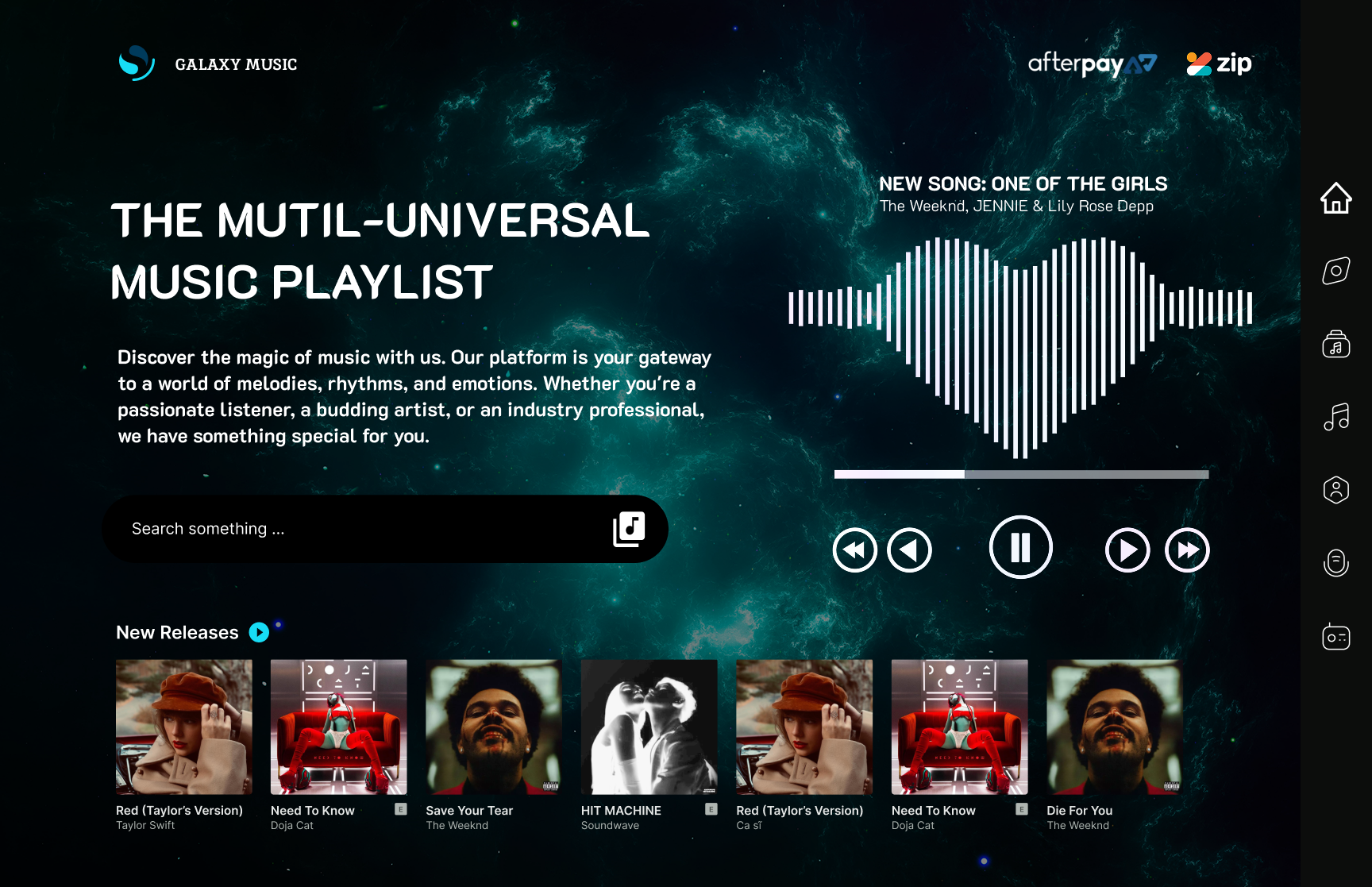 Galaxy Music Streaming Platform preview