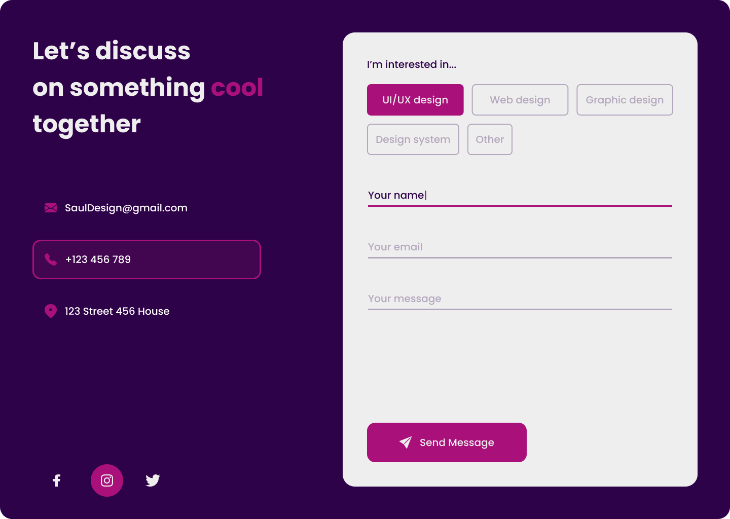 Creative Contact Form preview