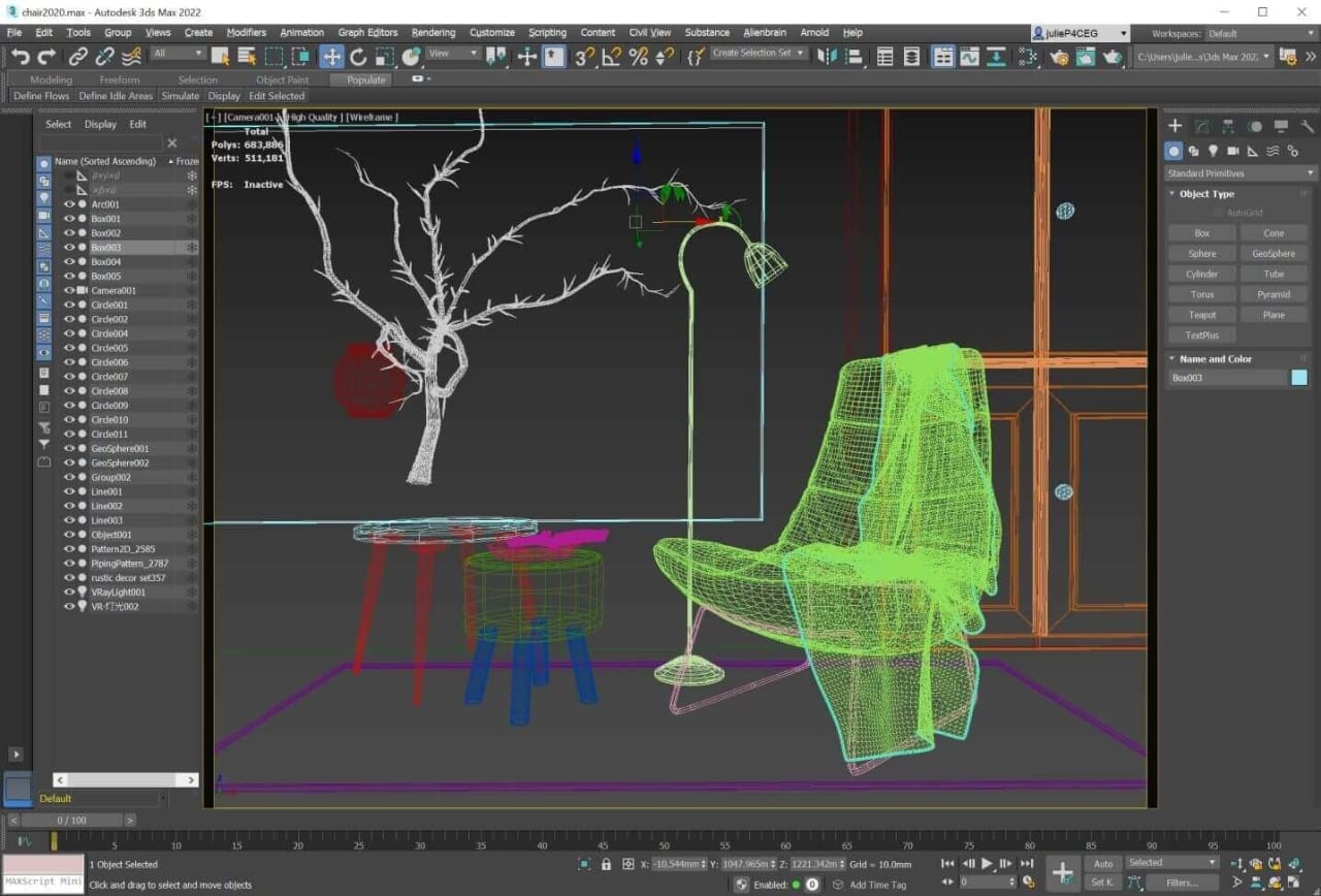 3ds Max interface showing 3D architectural tools — Pakistan 2025