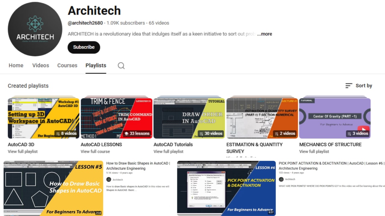 Best YouTube channels and online platforms to learn AutoCAD in Pakistan 2025