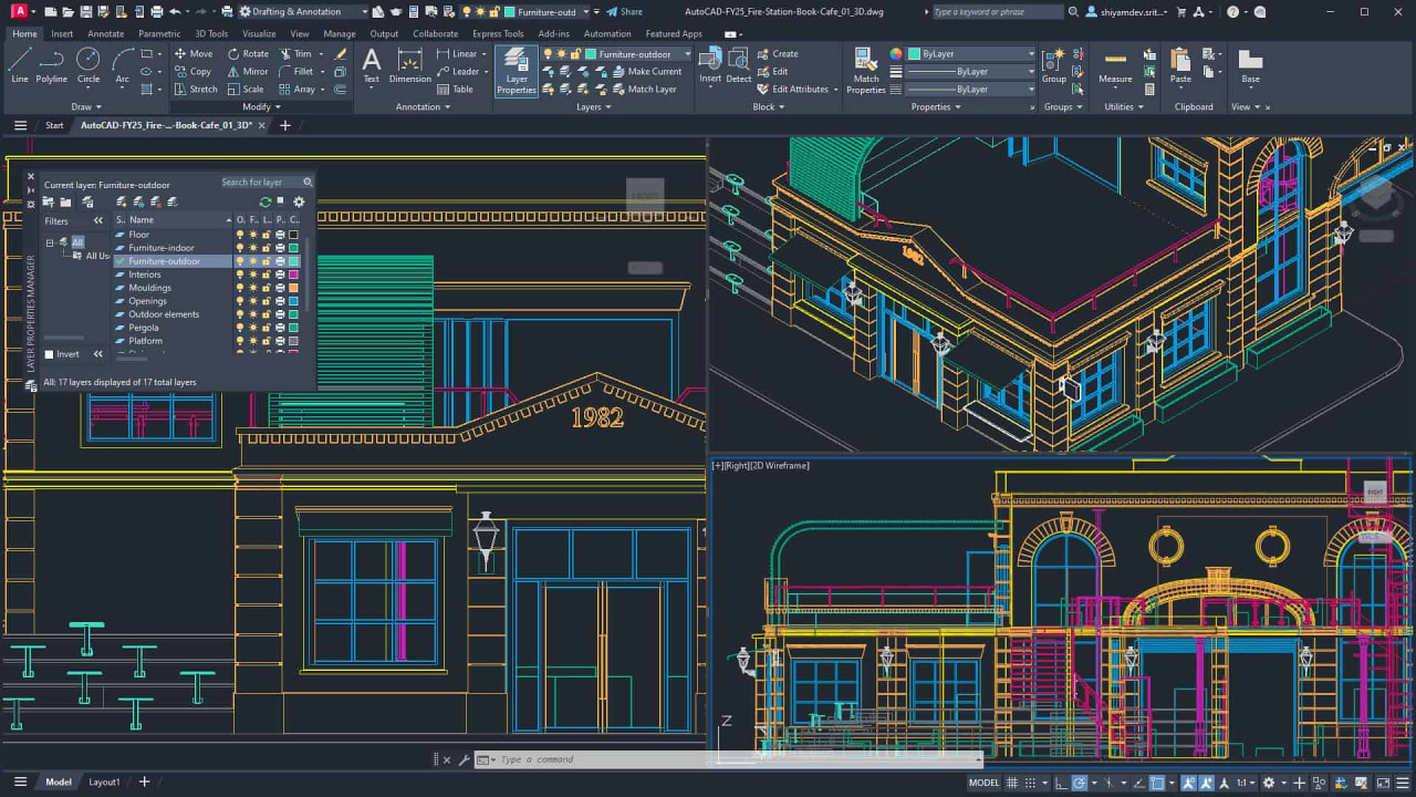 AutoCAD interface showing architectural floor plan drafting tools — Pakistan 2025