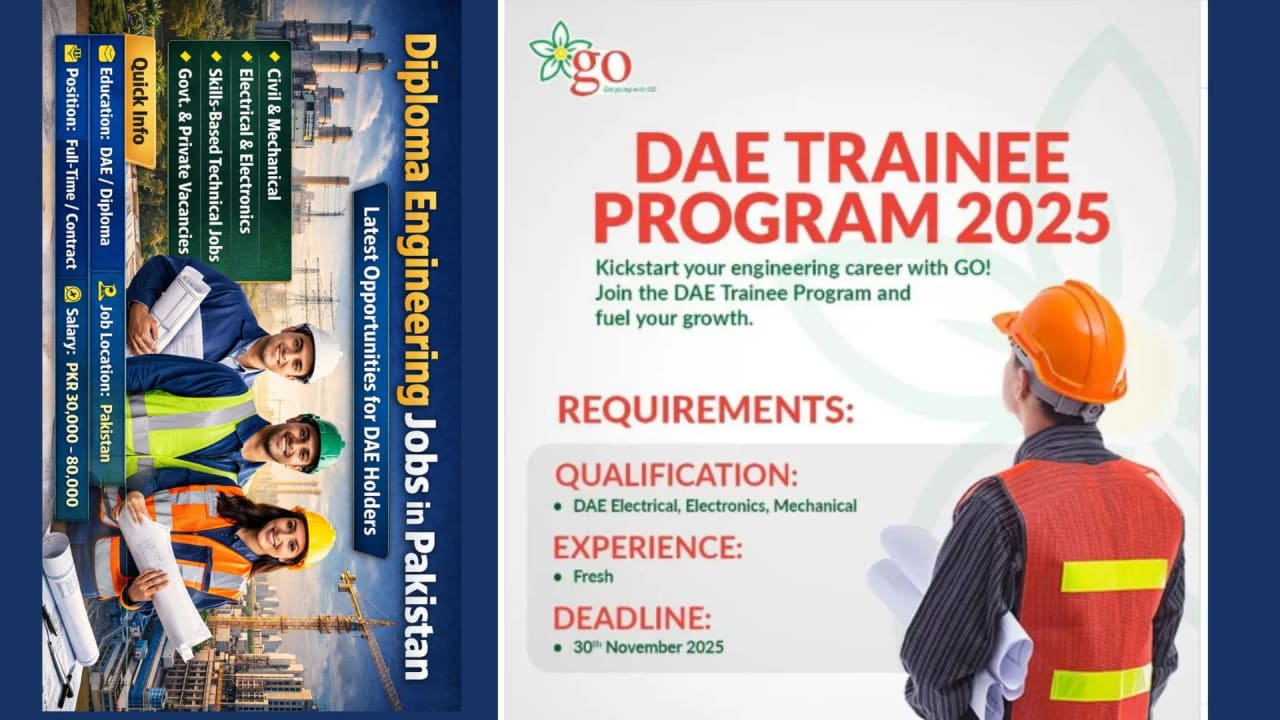 Government departments in Pakistan hiring DAE Mechanical diploma holders 2025