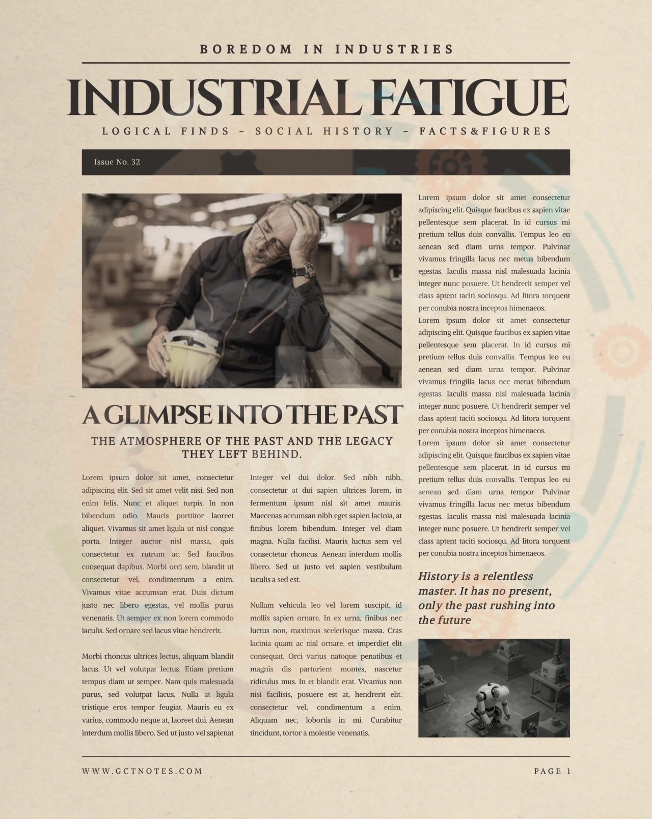 Description of Industrial fatigue & boredom