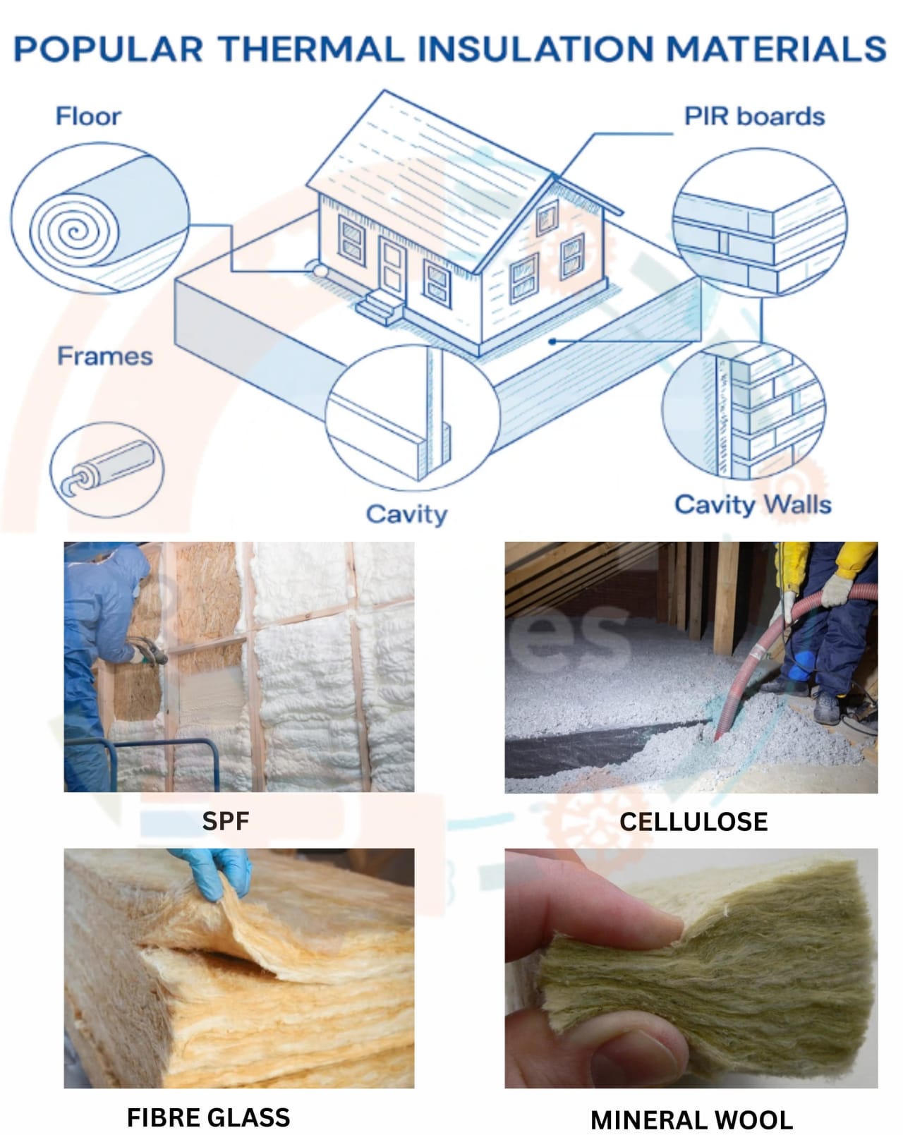 Description of Insulating / water proofing materials