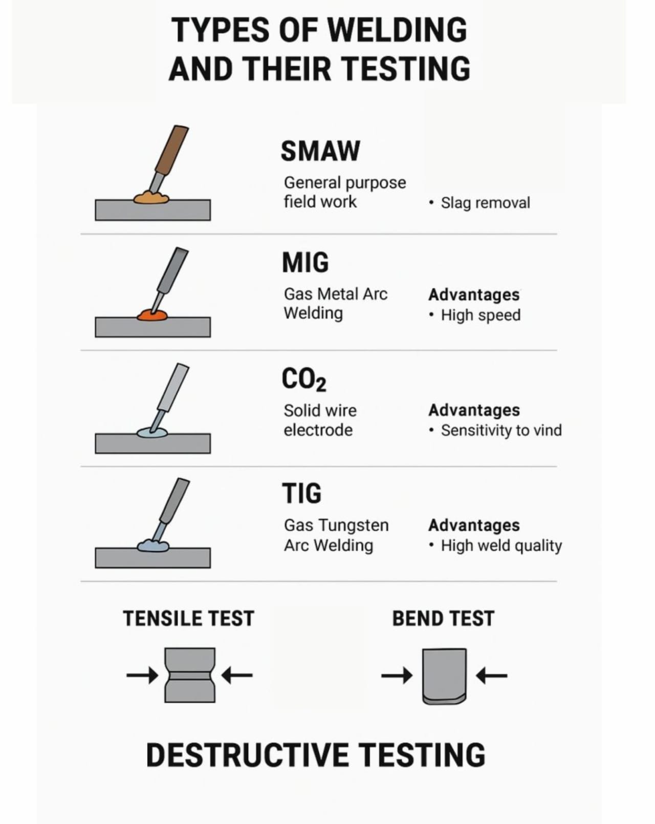 Description of Welding tests