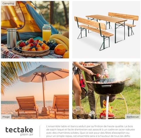 Vue 7 de Tectake Ensemble De Table