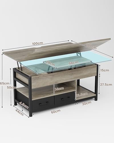 Vue 3 de Table Basse Relevable Table