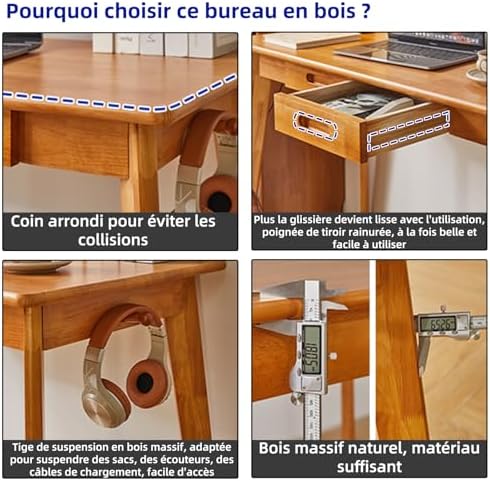 Vue 5 de Bureau Decriture En Bois