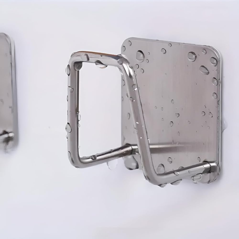Adhesive Wall Mounted Hook Holder Stainless Steel Sponge Holder Rack for Kitchen Sink Bathroom Wall (2 Pcs) image 4