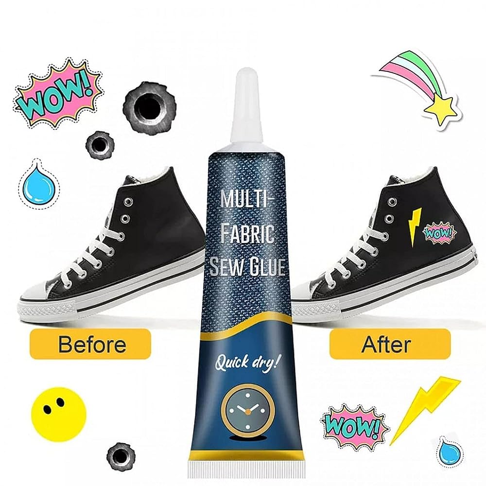 Multi Fabric Sew Glue Liquid Adhesive for Clothing Repair with Precision Nozzle, Fabric Bonding Glue for Denim Cotton Silk Polyester and Leather Cloth (50 ml) image 6