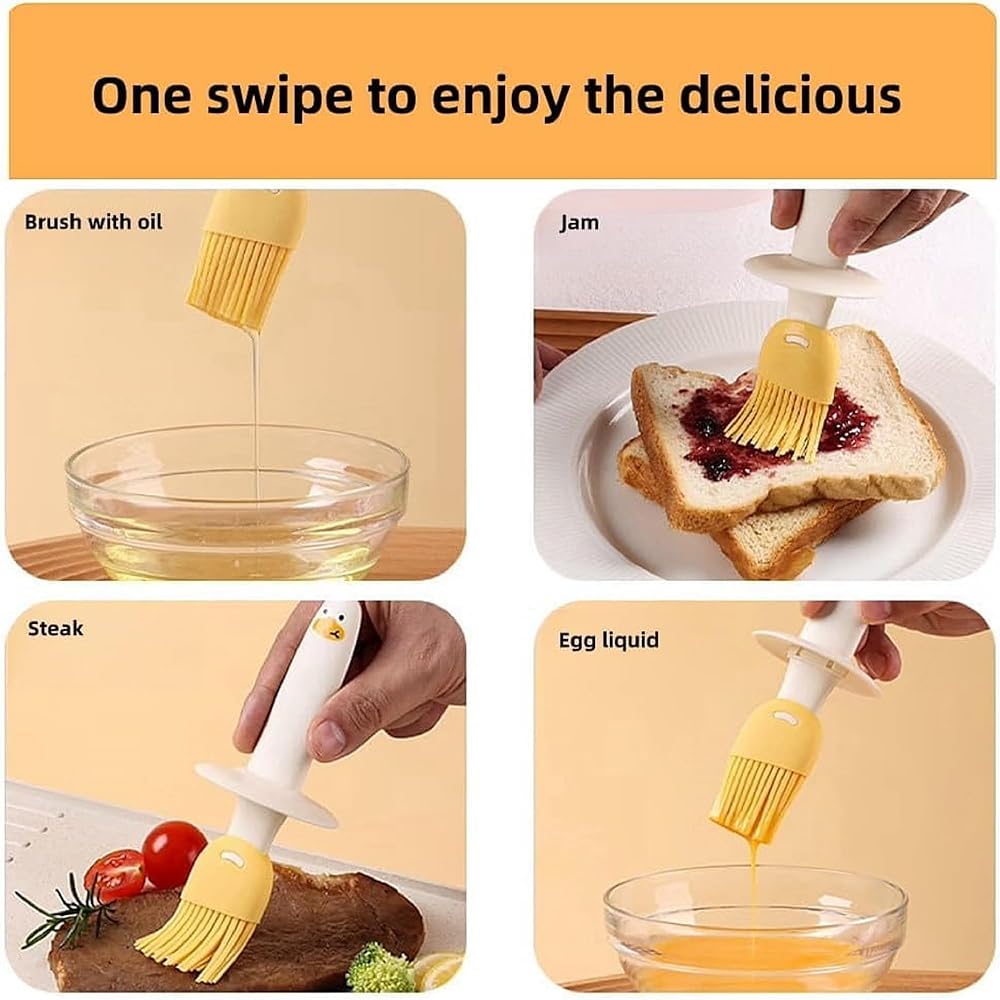 Oil Dispenser Bottle with Silicone Brush, 200 ml Transparent Glass Container with Integrated Brush Lid for Oil Sauce Jam Egg Liquid Application and Spreading in Kitchen(Multicolor) image 4