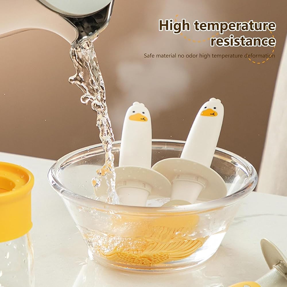 Oil Dispenser Bottle with Silicone Brush, 200 ml Transparent Glass Container with Integrated Brush Lid for Oil Sauce Jam Egg Liquid Application and Spreading in Kitchen(Multicolor) image 5