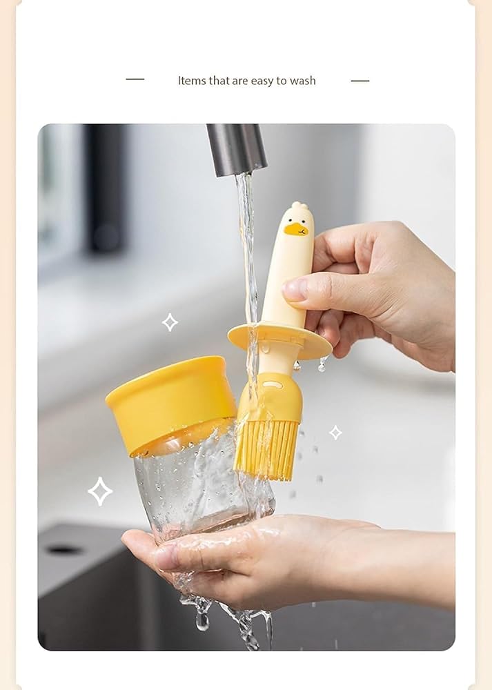 Oil Dispenser Bottle with Silicone Brush, 200 ml Transparent Glass Container with Integrated Brush Lid for Oil Sauce Jam Egg Liquid Application and Spreading in Kitchen(Multicolor) image 6