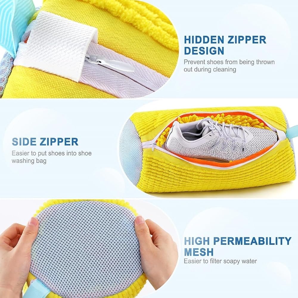 Shoe Washing Bag for Washing Machine | Microfiber Shoe Laundry Bag with Zipper | Reusable Sneaker Cleaning Bag for Shoes, Toys and Delicate Items image 6