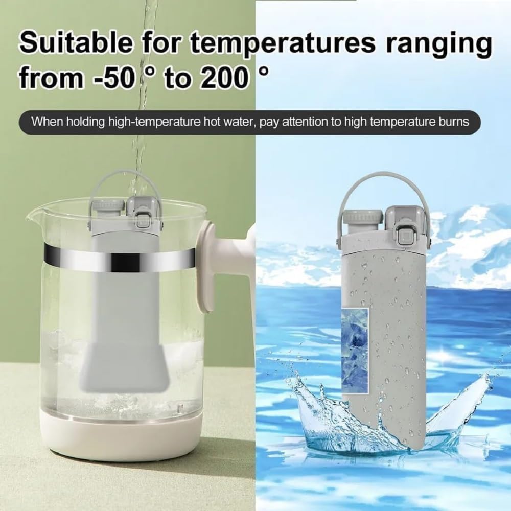 600ml Folding Collapsible Silicone Water Bottle with Straw & Hook, Dual Drinking Port with Straw and Direct Sip, Wide Mouth Removable Lid, Travel Bottle for Gym, Sports, School & Outdoor image 3