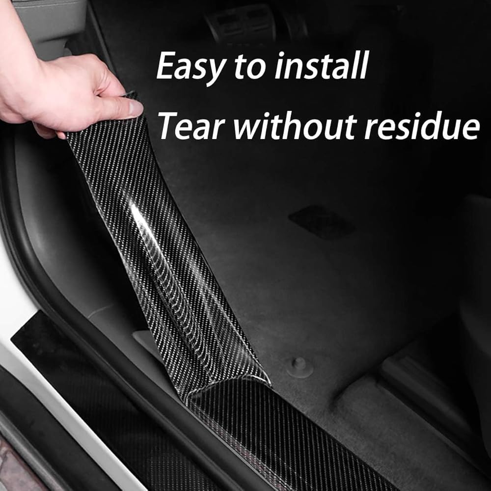 Car Door Sill Protector Tape 5 Meter Long x 2 Inch Wide (5 cm), Carbon Fibre Texture Anti-Scratch Protection Film, Vehicle Door Edge Guard Strip for Scratch & Scuff Protection image 3
