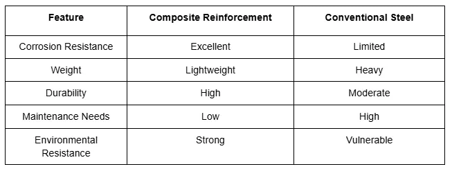 gfrp comparison with steel