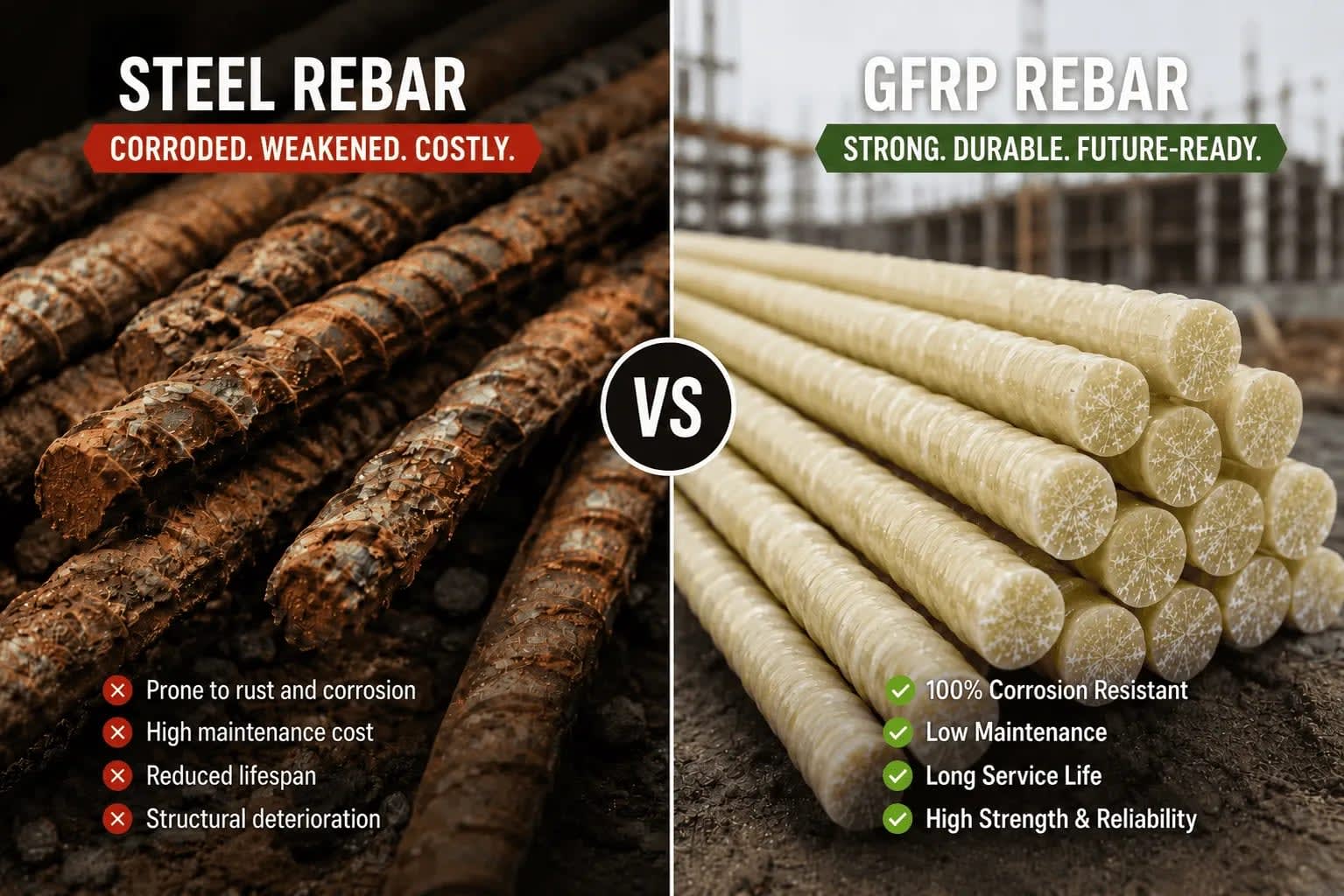 gfrp rebar vs steel rebar