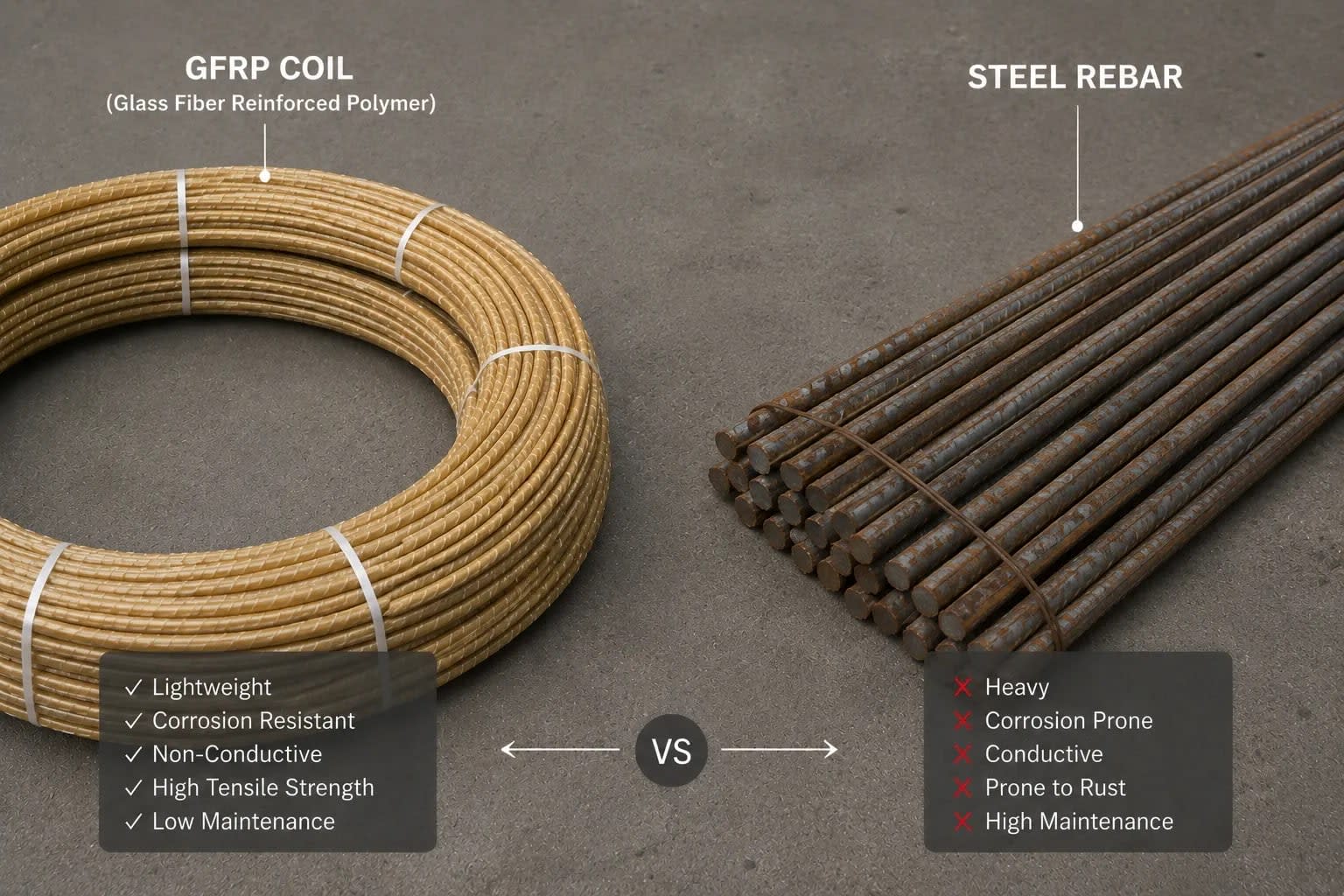 gfrp rebar vs steel rebar