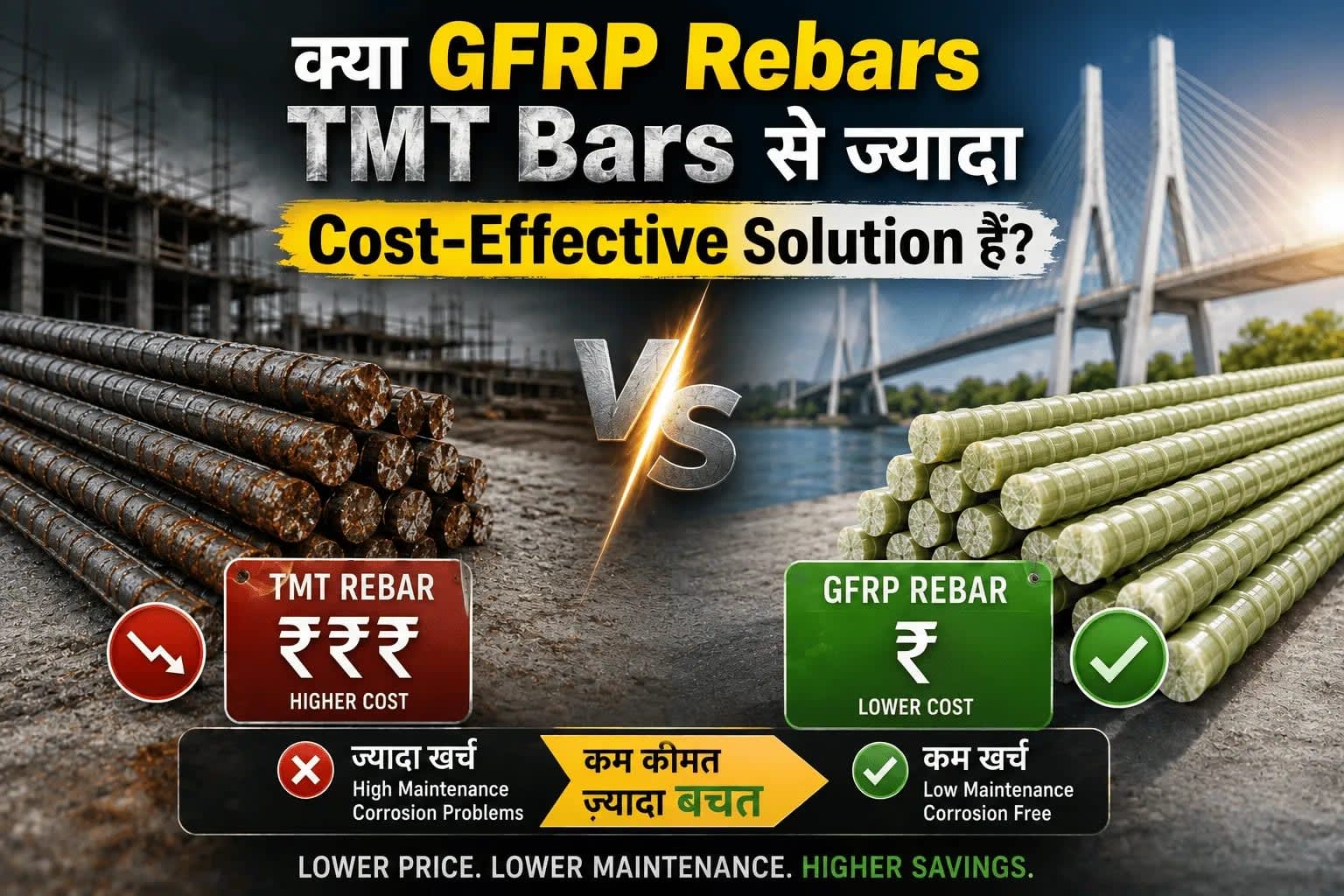 Gfrp Rebars, gfrp bars vs tmt bar