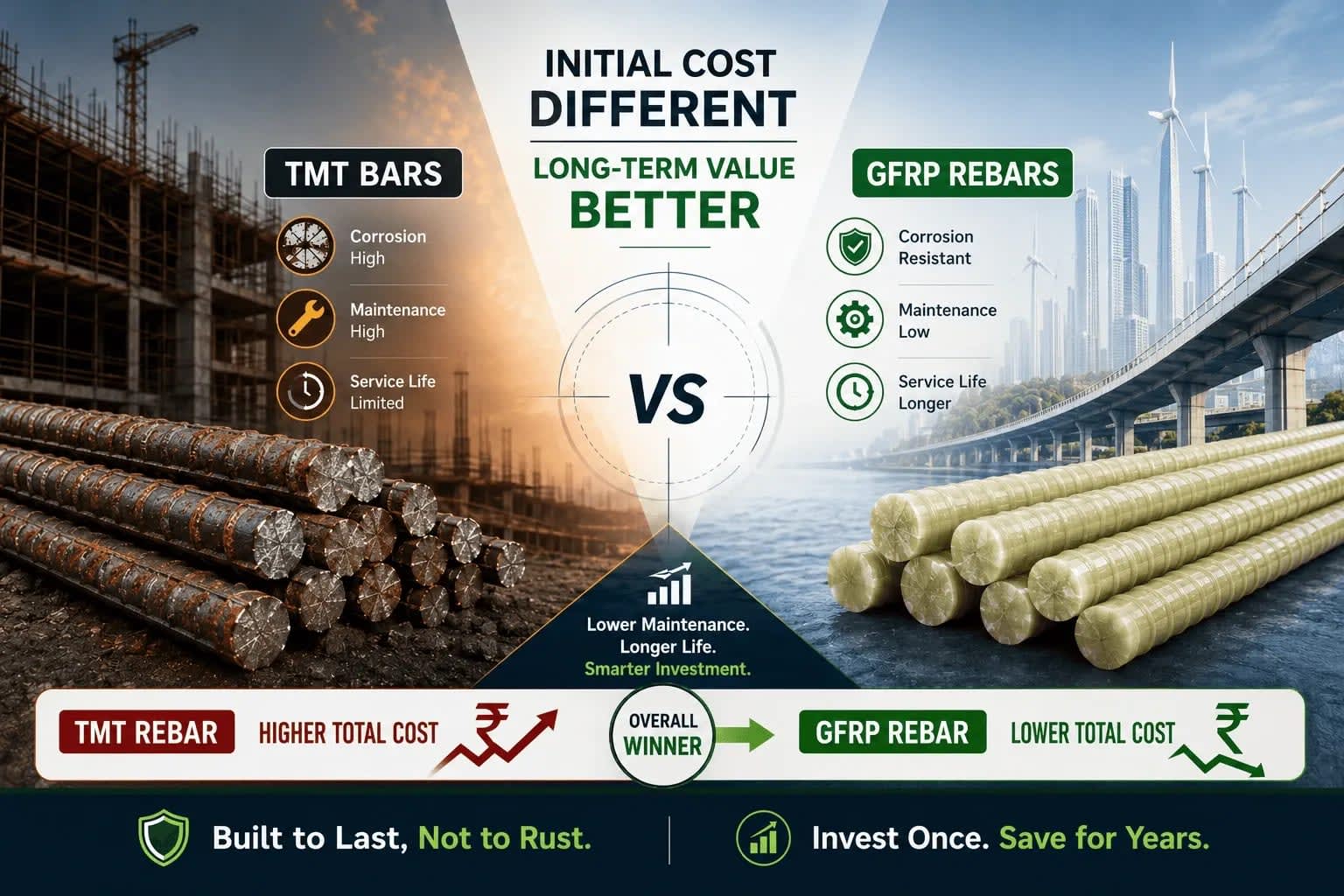gfrp rebar vs tmt rebar