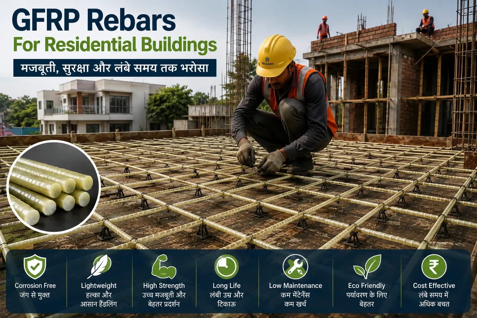 glass fiber sariya, gfrp rebars