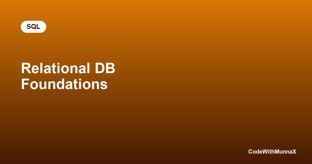 Relational DB Foundations