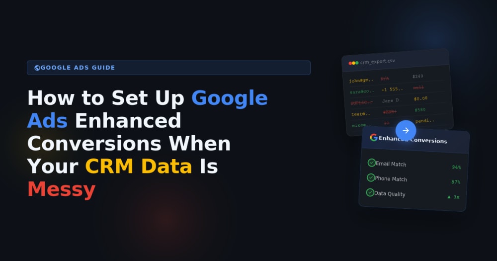 How to Set Up Google Ads Enhanced Conversions When Your CRM Data Is Messy
