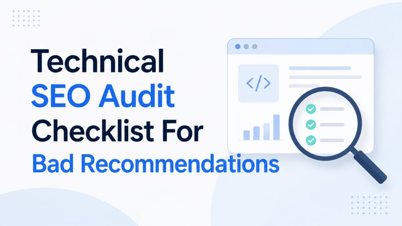 Technical SEO Audit Checklist For Bad Recommendations