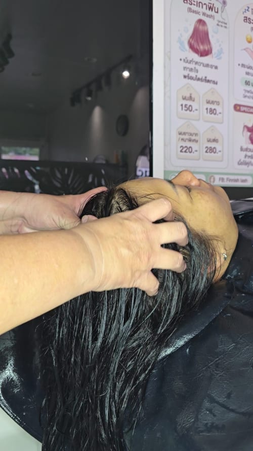 บริการสระนวดทำผม fin hair & nail ดอนเมือง — Hair Wash & Scalp Care